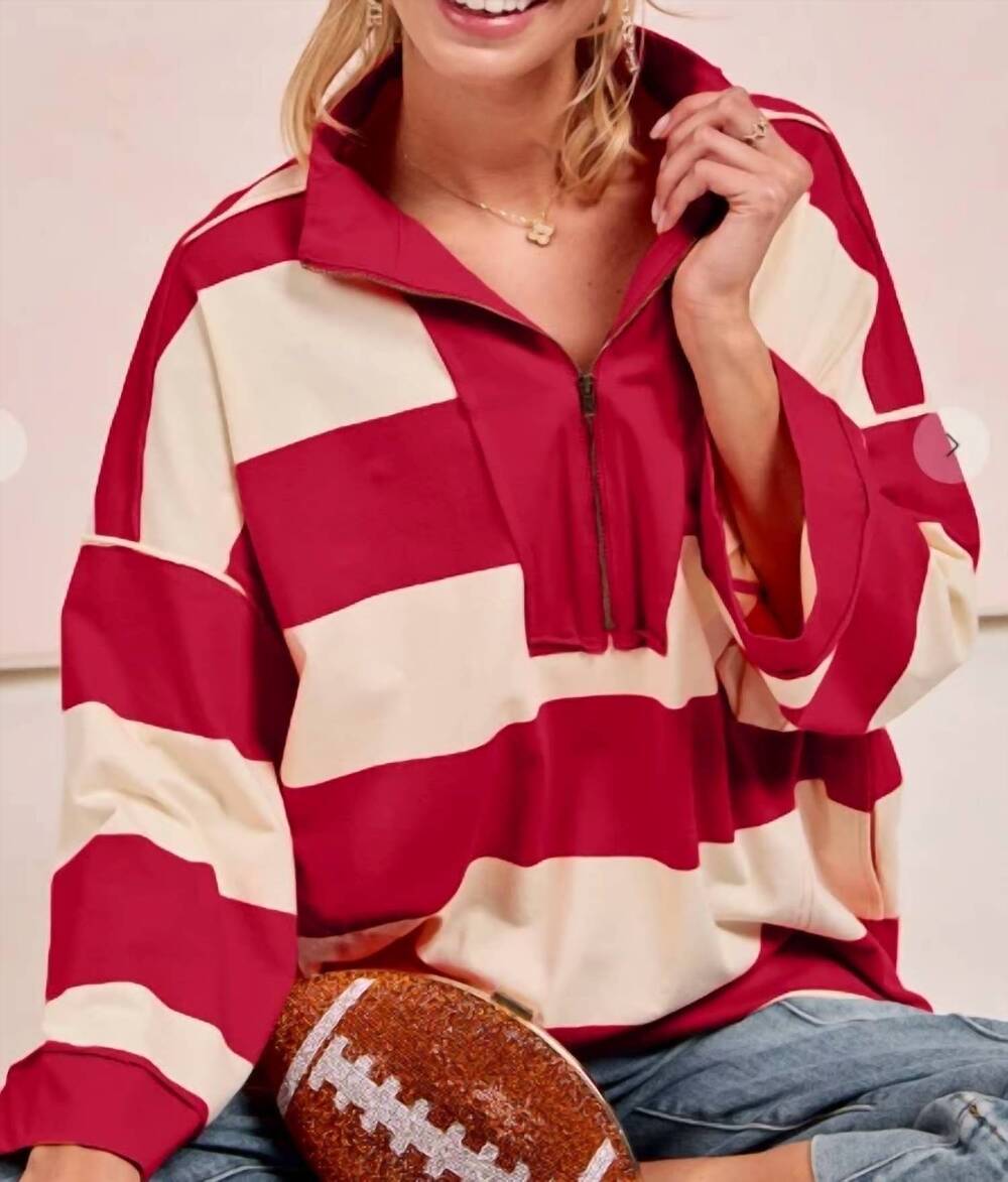 NEW BIBI varsity vibes top in red